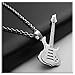 Xusamss Fashion Titanium Steel Music Guitar Tag Pendant Necklace With 24