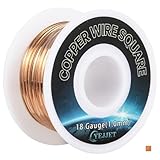 18 AWG Square Copper Wire - 1.0x1.0mm Jewelry Craft Wire, 30ft - Wire Wrapping, Beading, Earrings, and Small DIY Projects