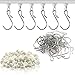 GZkedu 50 Pièces Crochet Rideau Rail Glisseur 23 x 11MM Rouleaux de Tringle à Rideaux GlissièRes en Plastique Blanc avec 50 Crochets en Métal, pour Rail Décoratif en Rideau, Rideau de Porte