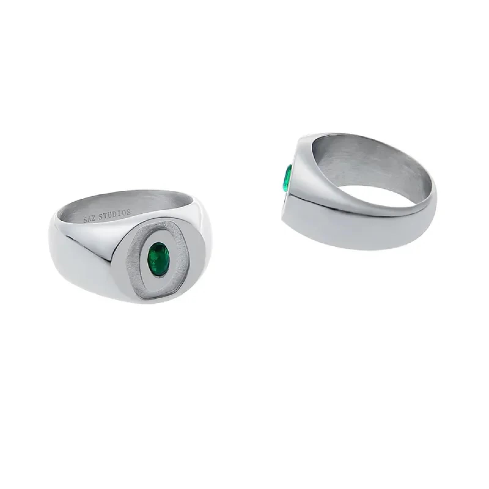 Ring Ringe Damen Bijouterie Herren Nischendesign Grüner Zirkon Ring Herren&Damen Mode Senior Ins Persönlichkeit Hip-Hop Street Spezialförmige Schmuck Accessoires