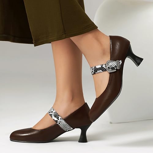 Gicoiz Mary Jane Ladies Kitten Heel Pumps Comfort4