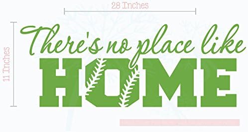 Bedroom Décor No Place Like Home Softball Wall Decals Sticker Art Sport 28x11-Inch Green