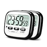 AyayaBoss 2-Pack Magnetic Kitchen Timers for Cooking, Digital Stop Watch Countdown Timer for Kids, Teachers, Classroom, Office, Exercise - Battery Included