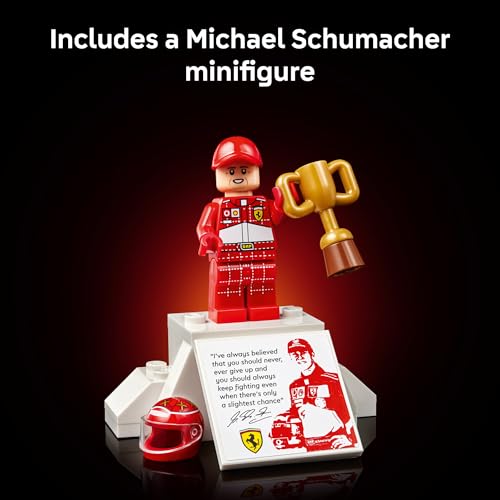 Image of LEGO Icons Ferrari F2004 & Michael Schumacher Building Set for Adults, Ages 18+ - Ferrari F1 Bedroom, Home Office, Desk Decor - Gift Ideas for Men, Women & Fans - 11375