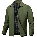 Tbmpoy Men'S Lightweight Jackets Casual Windbreaker Stylish Light Fall Spring Golf Work Dress Business Pine Green L