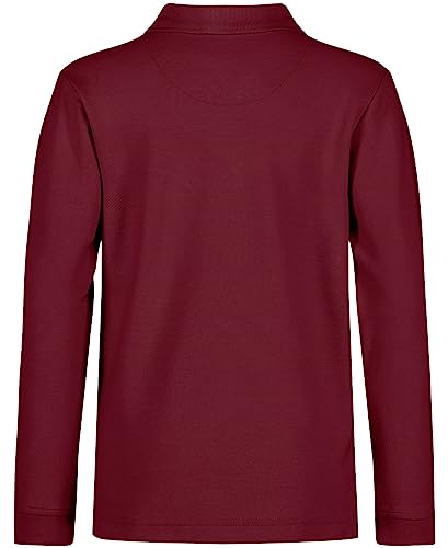 Image of Nautica Boys' School Uniform Long Sleeve Polo Shirt, Button Closure, Comfortable, Breathable Fabric