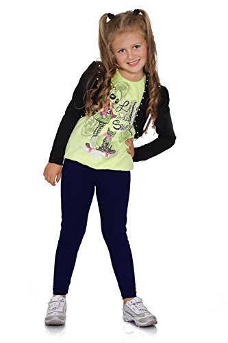 FUTURO FASHION Girls Children Full Length Plain Cotton Leggings Cycling Casual Wear Infant Trousers Leggings Solid Tights Pants for Kids 8 Years Navy Child