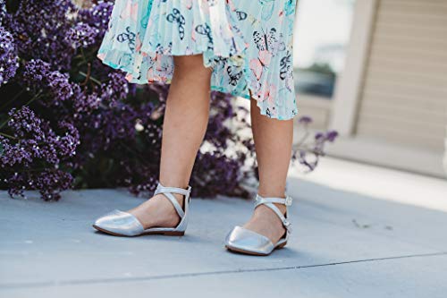 nerteo Girl's Pretty Glitter Ballet Flats Ankle Strap Dress Shoes Sandals (Toddler/Little Kid/Big Kid)4