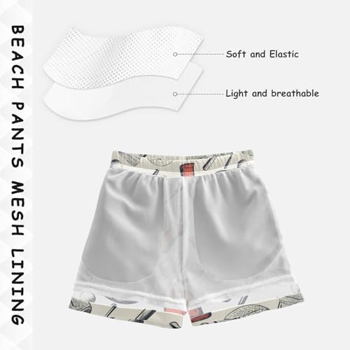 Pigsaly Boys' Swim Board Shorts Retro Golf Equipment Boy's Swim Trunks Kids Swimwear XS Multicolor4