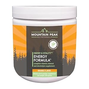 Energy Formula – Multivitamin & Mineral Supplement with Electrolytes – for Calm & Focused Stamina – Non-GMO, Vegan, Gluten-Free – Orange Flavor (255g)