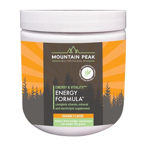 Energy Formula - Multivitamin & Mineral Supplement with Electrolytes - for Calm & Focused Stamina - Non-GMO, Vegan, Gluten-Free - Orange Flavor (255g)
