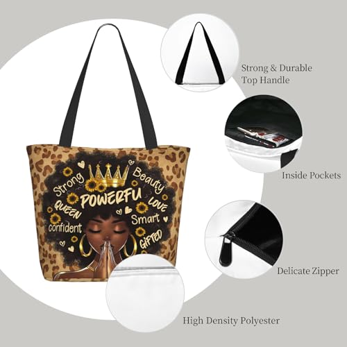 Bolso Tote para Mujeres Afroamericanas Negro miniatura 5
