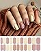 lulir Semi Cured Gel Nail Strips 22 Wraps, UV/LED Free, Bean Paste Star Sand, Salon-Quality, Long Lasting, Easy to Apply & Remove, Includes 2 Prep Pads, Nail File & Wooden Stick