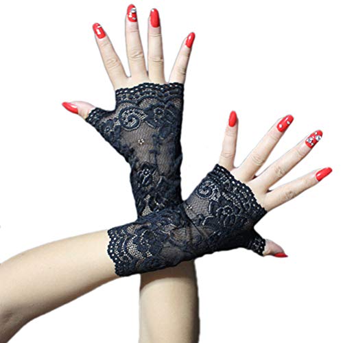 Women's Gloves Driving Gloves Summer Floral Gloves Fingerless Gloves for Wedding