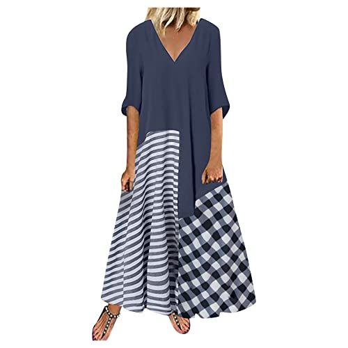 Générique Robes De Salon pour Femmes Robes Longues pour Les Femmes Tombent Robes Juniors Bal d'hiver Femmes Portant Un Chandail De Maternité L'automne Court Habille Les Femmes (Blue, XXXL)