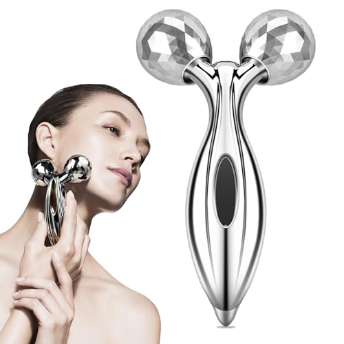 CINY Rullo Facciale Microcorrente 3d, Massaggiatore Corpo, Bellezza Del Viso Anti-Età, Riduzione Delle Rughe, Pelle Del Corpo Soda, Viso Liscio Per Stringere Rotazione Di 360 Gradi Rullo Massaggiante
