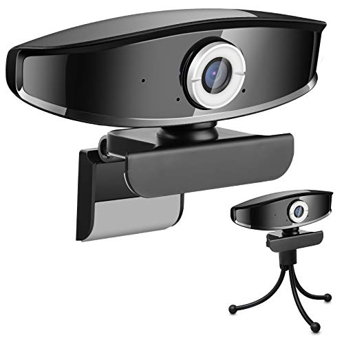 ELEPOWSTAR Webcam mit Mikrofon für PC, USB Webcam 1080p HD 60fps für Live-Streaming, Videoanruf, Konferenz, Online-Unterricht, Spiel mit Rotierendem Clip