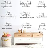 9 Pieces Inspirational Decals Black Motivational Wall Sticker Vinyl Wall Quotes Stickers Wall Art Stickers Peel and Stick Wall Decals for Girl Boy Bedroom Living Room