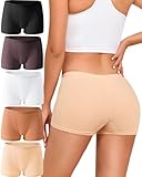 ALL OF ME Low Rise Boxershorts Damen Baumwoll Unterwäsche Damen Elastisch Rippenbaumwolle Atmungsaktiv Weiche Panties Hipster Mehrpack 5 L