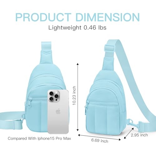 Image of Viverte Quilted Puffer Crossbody Bags for Girls Gifts for Teen Girls Sling Bag Lightweight Cross Body Bubble Purse Shoulder Bag for Travel (Icing Blue)