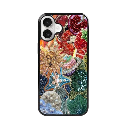 qizjio Vintage Collage Mosaic Phone Case Shockproof Protective Y2K Phone Case for iPhone 16 Plus