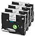 Compatible P Touch Label Maker Tape, Replace 4-Pack TZe Tape 12mm 0.47 Inch Laminated White TZe-231 TZ231 Work with Brother P Touch Label Maker PT-D200 PT-D210 PT-D400 PT-D600, 26.2 Feet (8m)