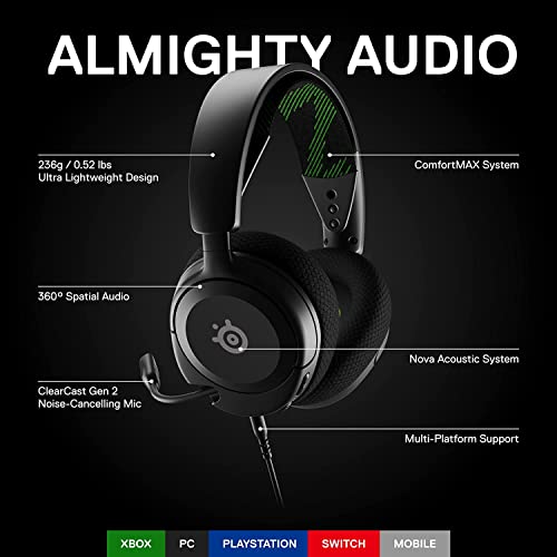Image of SteelSeries New Arctis Nova 1X Wired Gaming On Ear Headset - Signature Arctis Sound - ClearCast Gen 2 Mic - Xbox Series X|S, PC, PlayStation, and Mobile