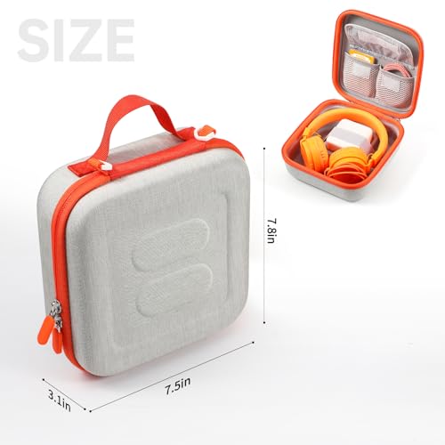 Hard Case Compatible with Yoto Mini Kids Audio Music Player & Yoto Headphone, Travel Storage Case for Children Speaker Plays Audiobook Cards Radio, Light Gray