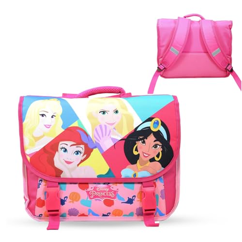 Bagtrotter – Cartable 38 cm – Princesses Disney – Rose – Primaire – Bretelles et dos rembourrés - Bandes Réfléchissantes – Grand Rangement – Licence...