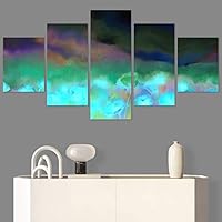 SIGNWIN 5 Panel Canvas Wall Art Modern Art Bohemian Bouquet Colorful Cool Floral Group Multicolor Photography Realism for Home Decorations Ready to Hang - 60