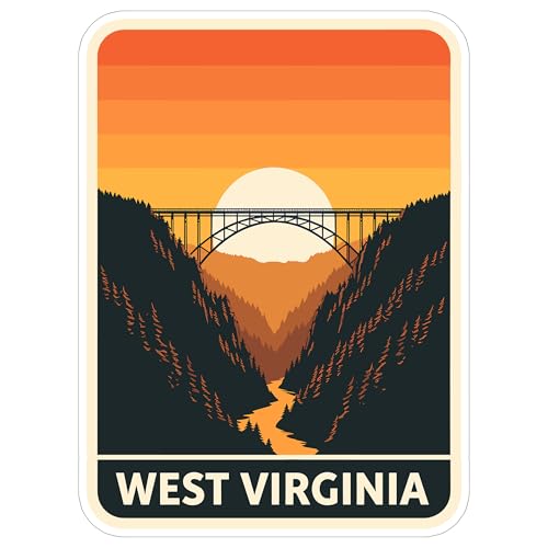 West Virginia State Sticker 4 Inch - Waterproof Vinyl Decal for Laptop Water Bottle Car Tumbler - Durable Aesthetic Long-Lasting Stickers for Adults ID44990