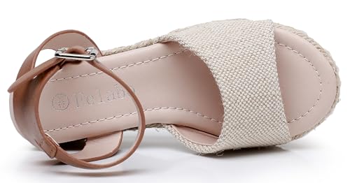 Felabo Girls' Flatform Espadrille Sandals – Open-Toe, Adjustable Ankle Strap, Casual Summer Shoes (Little Kid/Big Kid)3