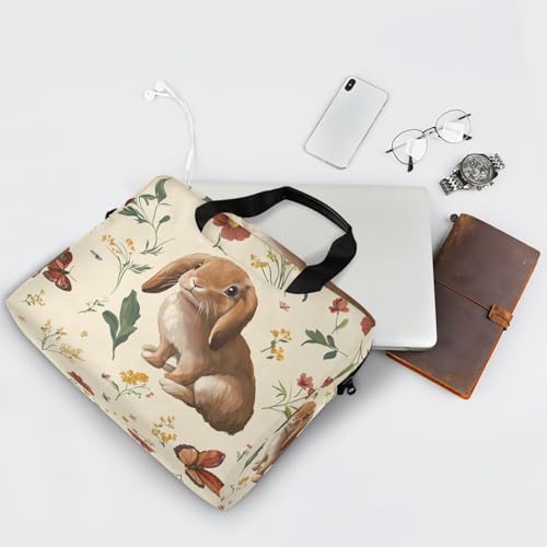 Maletín portátil para laptop 15.6" beige con correa y asas miniatura 7
