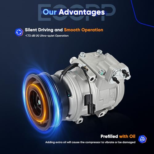 Image of ECCPP AC Compressor Fit for Kia Rondo 2.4L 2010-2012 AC Compressor with Clutch Fast Cooling 6 Grooves