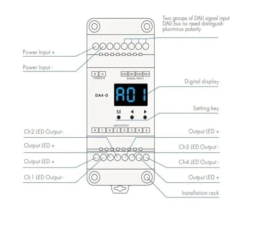 Controlador LED DT6 4CH 5A para resolver la regulación de tiras RGBW 5