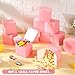 Zhehao 48 Pack Pink Gift Boxes Small Cardboard Gift Boxes with Lids Bulk 3 x 3 x 3 Inch Square Kraft Paper Cube Box Assemble for Candles Wedding Presents Easy Birthday