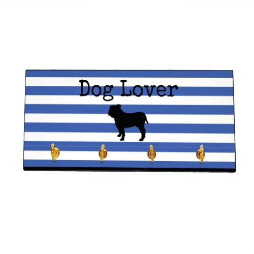 4Woodenshoes Striped Dog Lover Key And Leash Hanger - Bulldog (Color=Blue) #TOP3