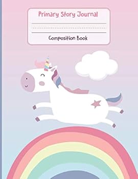 Primary Story Journal Composition Book : Cut Unicorn Dotted Midline and Picture Space - 100 Story Pages Grades K-2 School Exercise Book