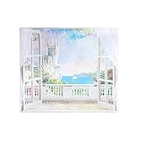 ND 背景布 タペストリー 230×180cm インテリア おしゃれ 北欧 風景 湖 海 大判 大きい だまし絵 癒し 城 部屋 飾り付け 窓 景色 オンライン飲み会 インスタ映え グッズ 小物 デコレーション 壁 布 テレワーク 自然 動画撮影 ファンタジー コスプレ 横長 (デザイン1)