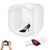 Julius Studio 24 x 24 inch Cubic Table Top White Cube Photo Shooting Tent, Pop Up Light Box, Photoshooting Box with 4 Color Backdrop Background, White Black Blue Red, Diffusion Soft Box, JSAG194