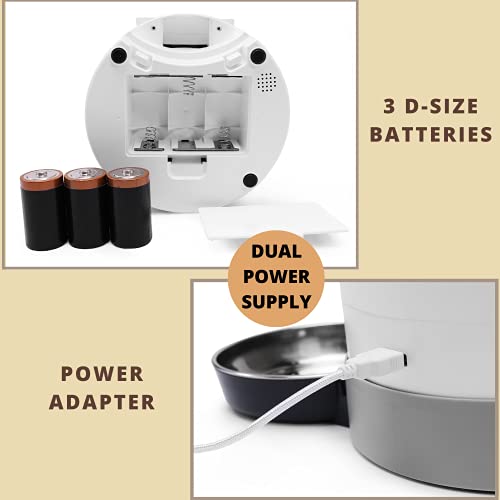 Futterautomat Katze Edelstahl-Futterspender Katze Futterspender, Sprachaufzeichnung, Akku und Plug-in-Power von U.S. Solid - Image 5