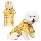 KOOLTAIL Hunde-Regenmantel mit Kapuze und Loch für die Leine, wasserdichte Hunde-Regenjacke mit reflektierenden Streifen, verstellbar, atmungsaktiv, Gelb, Schottenmuster, Small