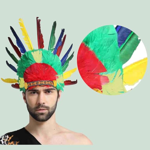 Coiffe à plumes tribale de qualité supérieure pour bal masqué élégant - 4