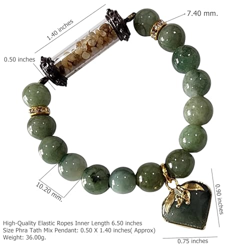 Bracelet-Light-Green-Jade-Buddha-Holy-Thai-Amulet-Sacred-Relics-Sarira-Phra-Tath-Mix-White-Brown-for-Women-Heart-Lucky-Prosperity-Success-Promote-Wealth-Trade-Flourishing Bracelet Light Green Jade Buddha Holy Thai Amulet Sacred Relics Sarira Phra Tath Mix White Brown for Women Heart Lucky Prosperity Success Promote Wealth Trade Flourishing