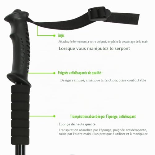 V-Cheetong Snake Hook Professional Reptile Grabber Rattle Snake Catcher Snake Supplies Extensible (135cm / 53 inch) – vue 6