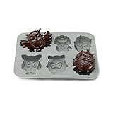 X-Haibei 6-Cavity Owl Shape Silicone Mold - for Soap, Candy, Resin, Jelly, Bath Bombs & Lotion Bars (2oz Per Cavity)
