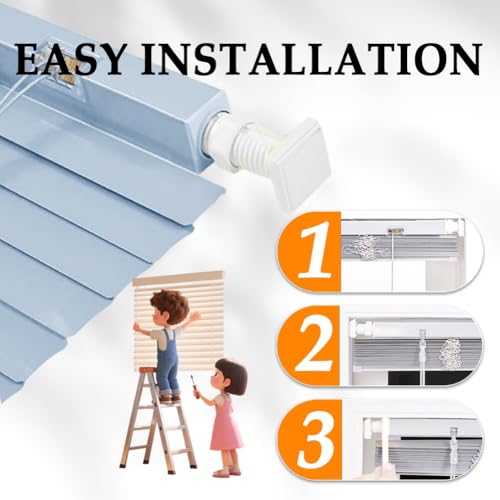 Miniatura 3 de Persianas Venecianas A Medida, Sin Taladros, Persiana Veneciana De Aluminio Con Lamas De 25 Mm, Persianas Horizontales Para Ventanas Interiores, Oficinas, Baños Y Dormitorios Gris