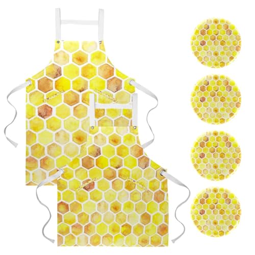 Tablier de cuisine nid d'abeille anti-taches pour la pâtisserie et la maison