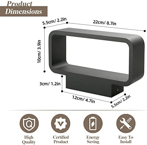 HLFVLITE LED Outside Wall Light, Aluminum Up/Down Outdoor Wall Light, IP54 Waterproof Garden Decor Lamp for Porch, Balcony, Patio, Garage, 800LM 3000K Warm White, Anthracite Gray