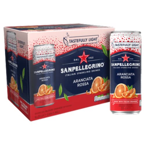 San Pellegrino | Blood Orange Soft Drinks | 6 X 4 330Ml | 24 Cans
